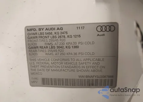 2018 Audi Q5 2.0T Premium from USA, damaged, VIN WA1BNAFY3J2087888
